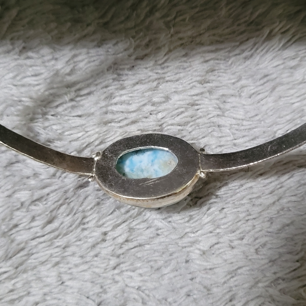 Dominican Larimar Adjustable Bangle Bracelet - image 4
